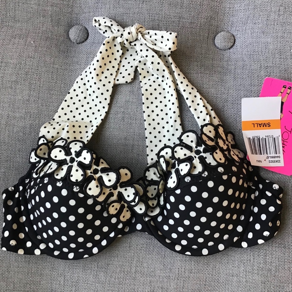 Betsy Johnson Pinwheel swimsuit top SZ S